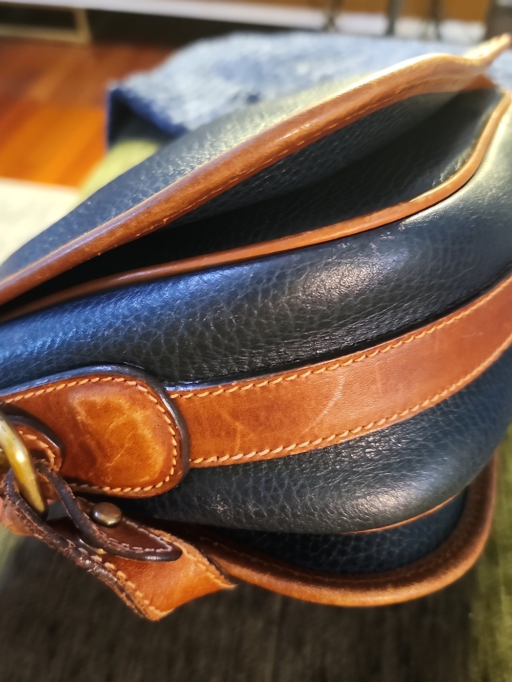 Coach Richmond Bag Vintage Pebbled Leather Crossbody Bag Black/Brown 1992 Italy! - Picture 6 of 16